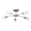 Lampa Sufitowa Oriana 5xE14 Max.40W Metal Satin/Białe Szkło 9031527