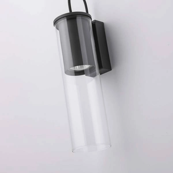 Kinkiet Manacor, czarny/transparentny, 1x50W GU10