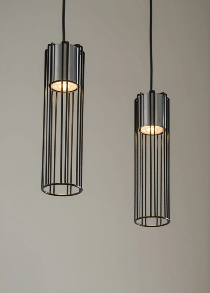 Lampa Sigma FOBIA 2 lampa wisząca prosty czarny/srebrny 33451