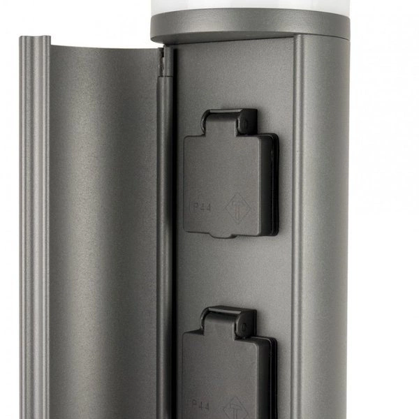 Słupek oświetleniowy z gniazdami elektrycznymi ELBORN EL3113 | ciemny popiel