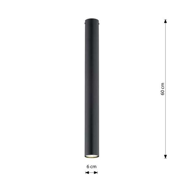 Lampa sufitowa Emibig TECNO 1XL Czarny oprawa oświetleniowa 1316/1XL