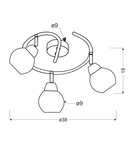 Lampa sufitowa FORT spirala 98-62833 chrom 3xE14 LED