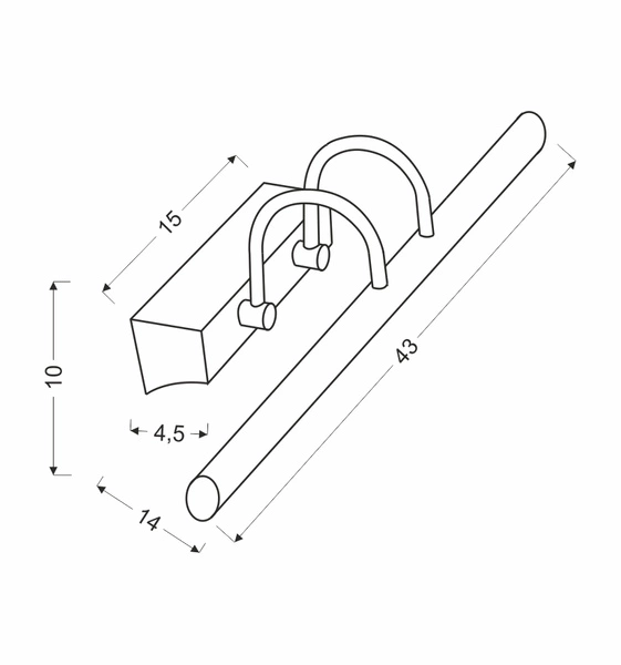 Kinkiet łazienkowy nad lustro LINEA 20-40763, chrom/biały, 5W LED, barwa zimna 6200K-6500K