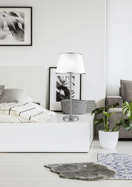 Lampa gabinetowa/stołowa/nocna IBIS 41-00913 satyna/biały 1x40W E14