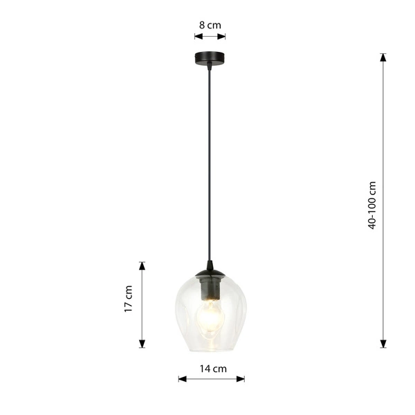 Lampa wisząca Emibig ISTAR 1 BL TRANSPARENT 679/1