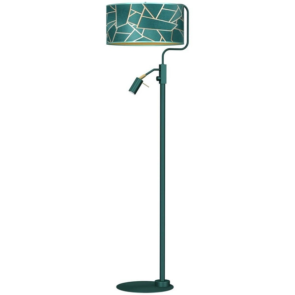 Lampa podłogowa ZIGGY GREEN, MLP7582, butelkowa zieleń/złoty, 1x60W E27 + 1x8W mini GU10