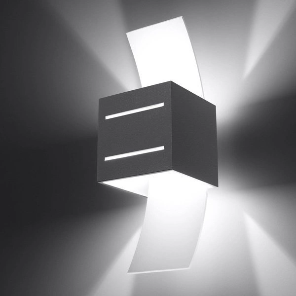 Kinkiet Sollux LORETO Aluminium, Szary, Szkło, G9 12W LED, SL.0202