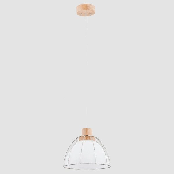 Lampa wisząca ALFA VIVIO DREWNIANA 1xE27 26cm | 60317