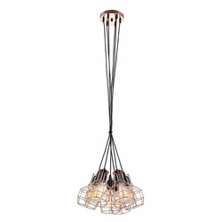 Lampa wisząca PERIFO śr. 40cm 6xE27 | czarny/miedziany
