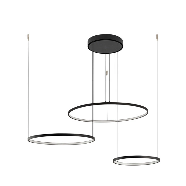 Lampa wisząca CIRCOLO LED szer. 125cm 45W barwa ciepła 3000K | czarny 10817