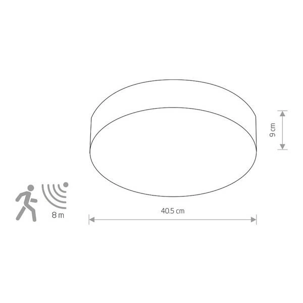 Plafon ARENA 40cm 3xE14 czujnik ruchu | biały 10186