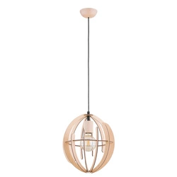 Lampa wisząca ALFA SOLARIA DREWNIANA 1xE27 31cm | 61369