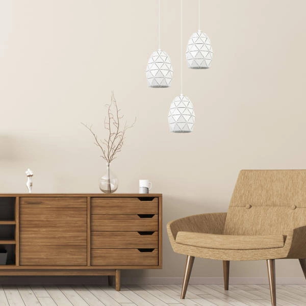 Lampa wisząca HARLEY szer. 60cm 3xE27 | biały