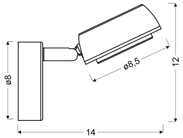 Kinkiet MILD 1x6W LED, szary/chrom, barwa ciepła 3000K, 91-66534