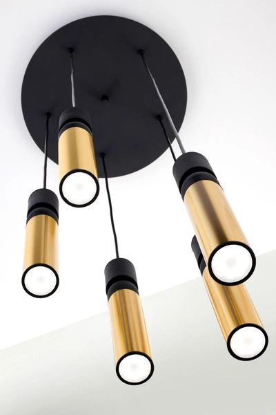 Nowoczesna Lampa wisząca ALAS wys. 35-136cm 5xG10 14W IP20 | Złoty