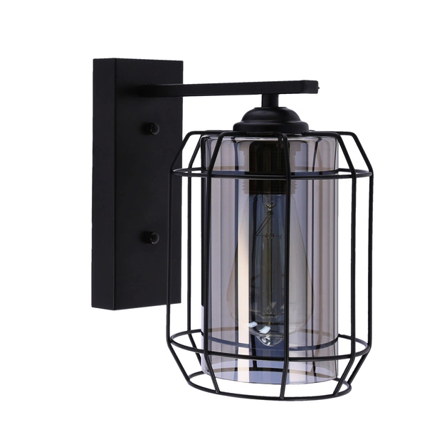 Kinkiet JONERA, P20, 21-10186, czarny/dymiony, 1x40W E27
