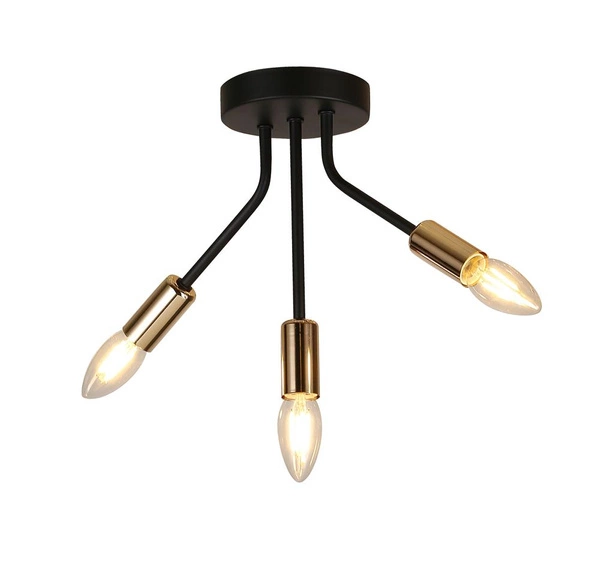 Lampa sufitowa TIARA 33-78032 czarno-złota 3x40W E14