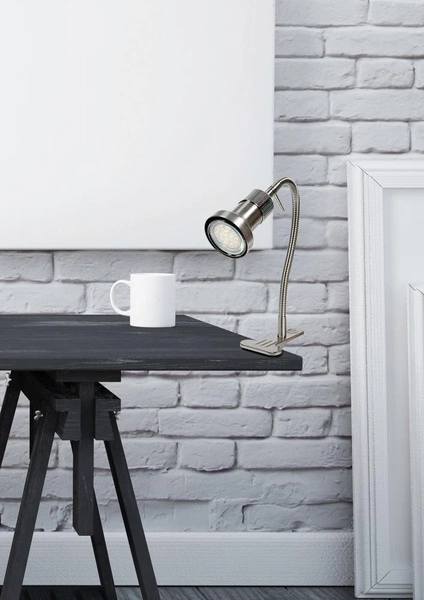 Lampa stołowa/biurkowa ARKON na regulowanym wysięgniku z klipsem 41-60020 satyna nikiel/chrom 1xGU10