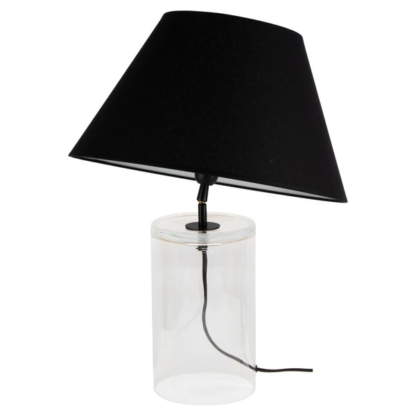 Lampa stołowa Dove 1xE27 maks. 40W przezroczyste szkło/czarny kabel z tkaniny/czarny klosz z tkaniny 779139110