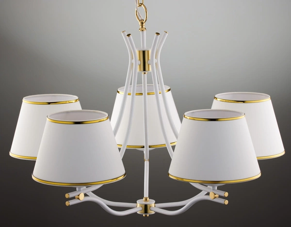 Klasyczny Żyrandol SAMBA wys. 83cm 5xE27 15W IP20 | biały