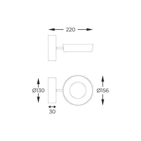 MB7170-1-3BGT LARA KINKIET CZARNO-ZŁOTY/BLACK-GOLD