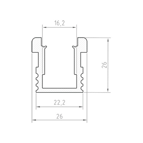 Profil LED do posadzki P24-1 IP65 200cm | do osłonek C5 | srebrny