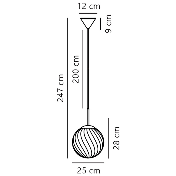 Lampa wisząca CHISELL E27 40W Metal | Mosiądz