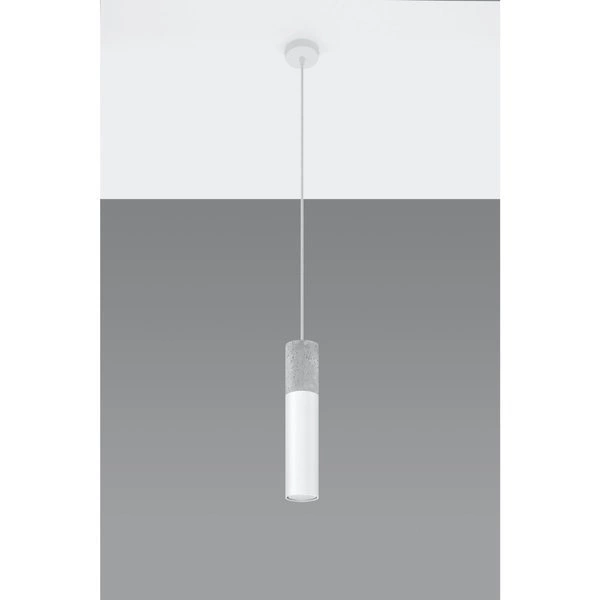Lampa wisząca BORGIO 1 biała stal, beton, SL.0647