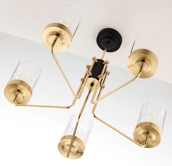 Żyrandol RAMIREZ wys. 64cm 5xE27 15W IP20 | złoty połysk