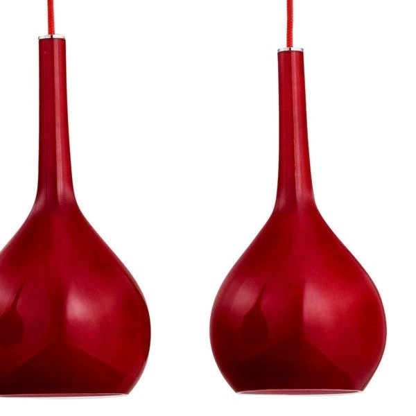 Lampa wisząca kropla listwa VETRO czerwona szer. 63cm