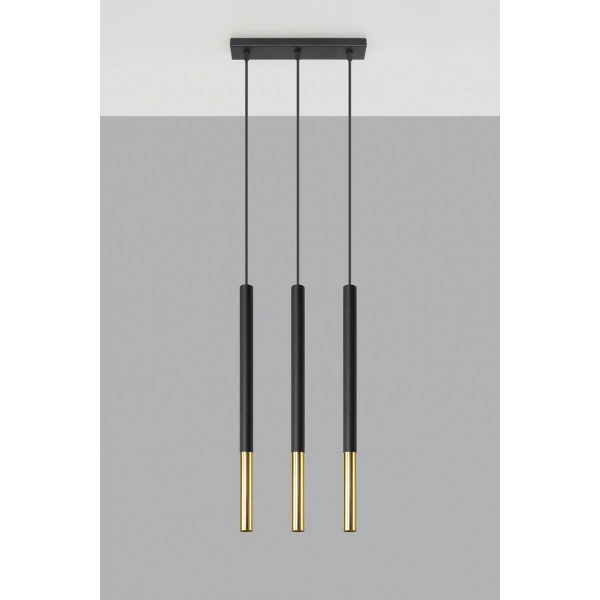 Lampa wisząca MOZAICA 3L SL.0892 czarny/złoty 3xG9