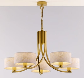 Klasyczny Żyrandol ARTHUR wys. 71cm 5xE27 15W IP20 | złoty połysk