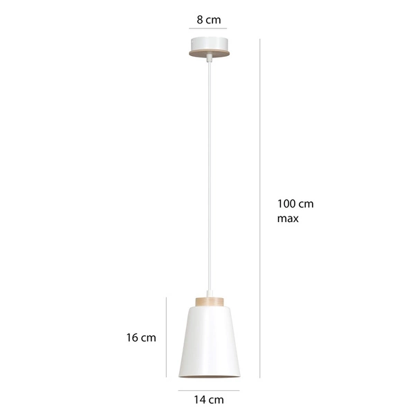 Lampa wisząca Emibig BOLERO 1 Biały 443/1