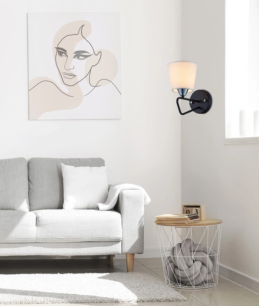 Kinkiet MORLEY LEDEA, 50401090, czarny/biały, 1x60W E14