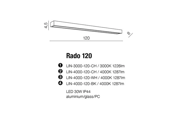 Azzardo RADO 120 4000 CH 2081
