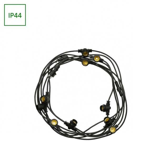 GIRLANDA 250V IP44 5000mm CZARNY łączona