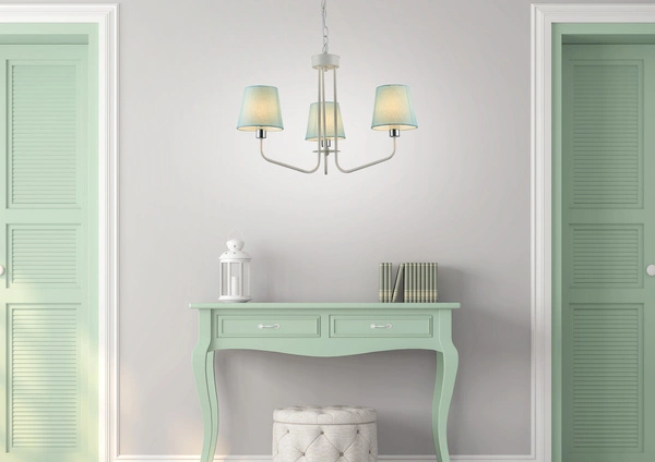 Lampa wisząca YORK LEDEA, 50203096, biały/niebieski, 3x60W E14