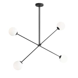 Aldex Lampa sufitowa OHIO 4, 1081PL_L1, czarna z białymi kloszami, 4x40W E14