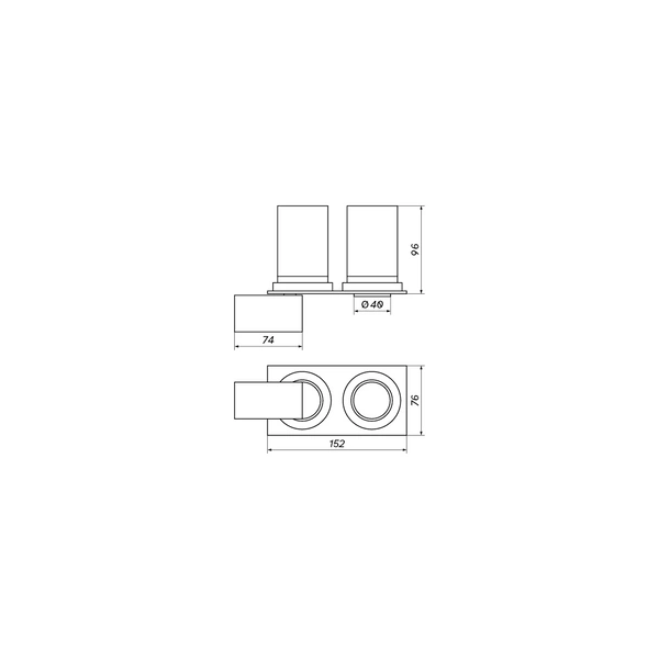 Oprawa wpuszczana DELLE SQ DUE 12W ciepła 3000K biały/czarny szer. 15,2x6,4cm