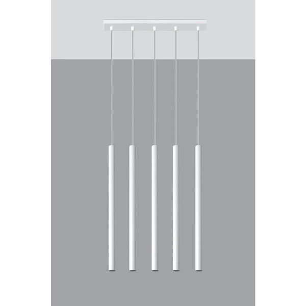 Lampa Wisząca PASTELO 5 Biała Stal, SL.0468