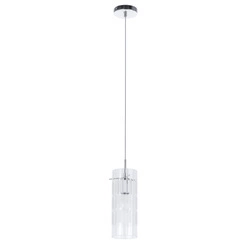 Lampa wisząca MAX śr. 10cm E27 | chrom/transparentny/matowy