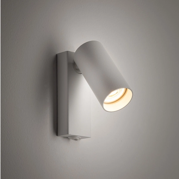 Kinkiet FOURTY miniGU10 wys.17cm szer.10cm włącznik | Biały 11764