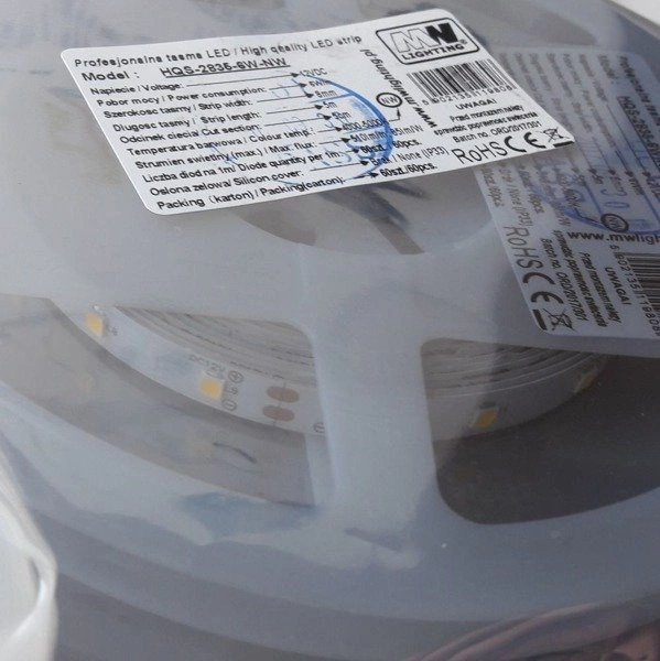 Taśma LED 6W 2835 4000K neutralna IP64 | 5m