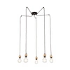 Lampa wisząca Clarte 5xE27 maks. 60W Dąb olejowany/Czarny metal/Czarny kabel z tkaniny 3491504