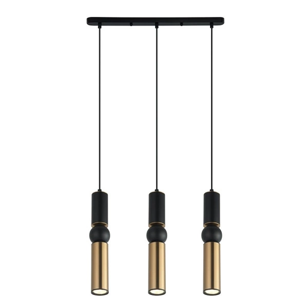 Lampa wisząca ISIDORA dł. 51cm 3xGU10 | czarny/brązowy