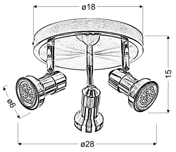 Lampa sufitowa ARKON plafon 98-60051 satyna nikiel/chrom 3xGU10