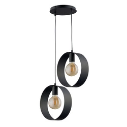 Stylowa lampa wisząca biura i domu HAPPY E27 60W szer. 38cm | czarny