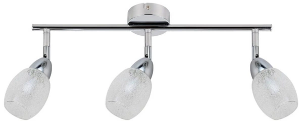 Lampa sufitowa RICO listwa, 3x6W LED SMD, główka okrągła 1E z przegubem KD SYSTEM, chrom/transparentny, 3000K, 93-67630