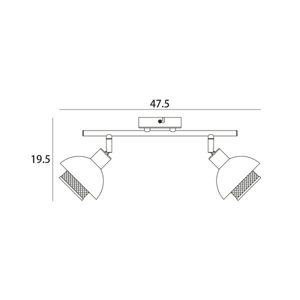 Lampa sufitowa Savio 47,5cm 2xE14 | czarny/złoty