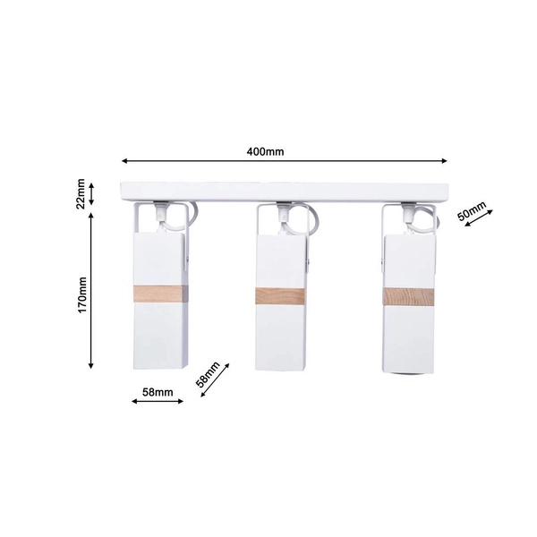 Lampa sufitowa nowoczesna reflektorek spot VIDAR III biały szer. 60cm